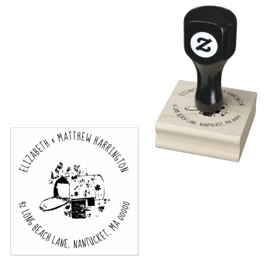 Postbus Retro Adres Rubber Stempel (Gestempeld)