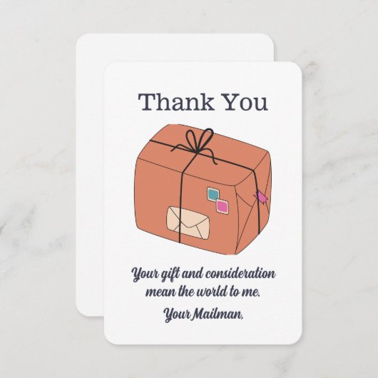Postbus van uw postbedrijf bedankkaart (Voorkant / Achterkant)