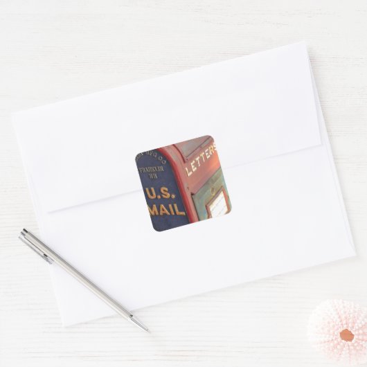  postbus vierkante sticker (Envelop)