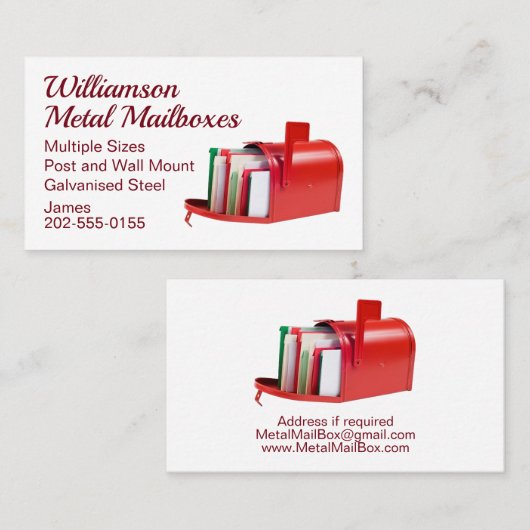 Postbus Visitekaartje (Voorkant / Achterkant)