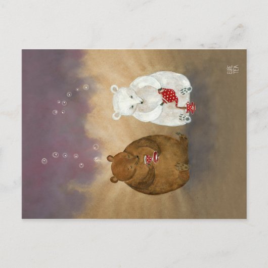 Postcarbide met Beren die thee drinken Briefkaart (Voorkant)