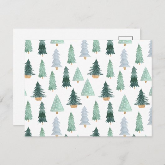 Postcard (10,8 x 14,2 cm) - Christmas Trees Briefk Briefkaart (Voorkant / Achterkant)