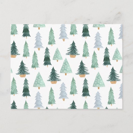 Postcard (10,8 x 14,2 cm) - Christmas Trees Briefk Briefkaart (Voorkant)
