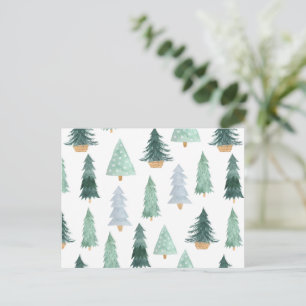 Postcard (10,8 x 14,2 cm) - Christmas Trees Briefk Briefkaart