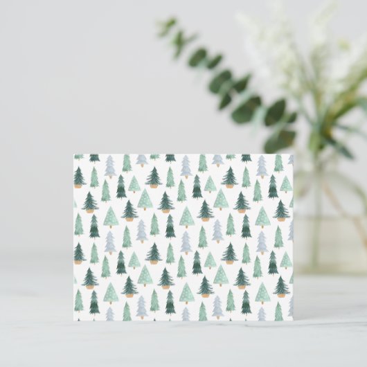 Postcard (10,8 x 14,2 cm) - Christmas Trees Briefkaart (Staand voorkant)