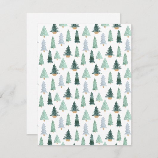 Postcard (10,8 x 14 cm) - Christmas Trees (Voorkant / Achterkant)