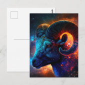 Postcard Aries Zodiac Star Sign Briefkaart (Voorkant / Achterkant)