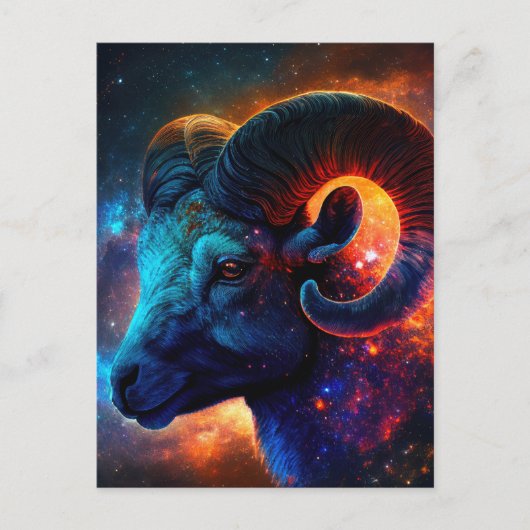 Postcard Aries Zodiac Star Sign Briefkaart (Voorkant)
