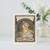 Postcard - Art Nouveau Chocolates + Confections Feestdagenkaart (Staand voorkant)