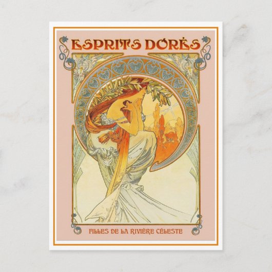 Postcard - Art Nouveau Esprits Dores Feestdagenkaart (Voorkant)