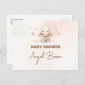 Postcard Baby Shower Bunny Briefkaart (Voorkant / Achterkant)
