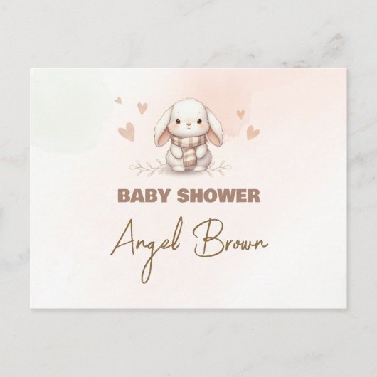 Postcard Baby Shower Bunny Briefkaart (Voorkant)