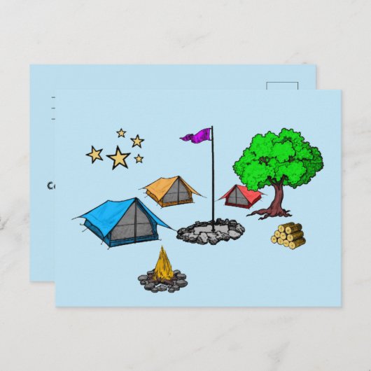Postcard Camping Briefkaart (Voorkant / Achterkant)