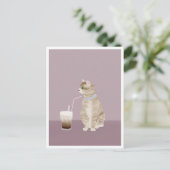 Postcard - Cat with Coffee Briefkaart (Staand voorkant)