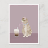 Postcard - Cat with Coffee Briefkaart (Voorkant)