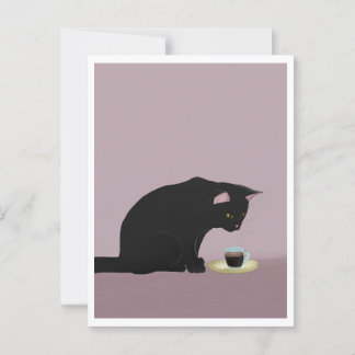 Postcard - Cat with Coffee Briefkaart