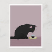 Postcard - Cat with Coffee Briefkaart (Voorkant)