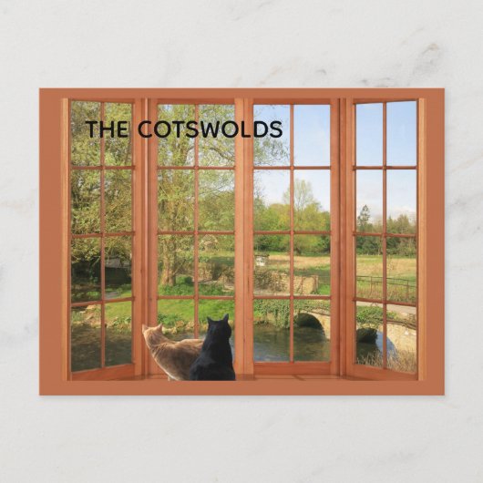 POSTCARD Cats and Charming Cotswolds Countryside  Briefkaart (Voorkant)