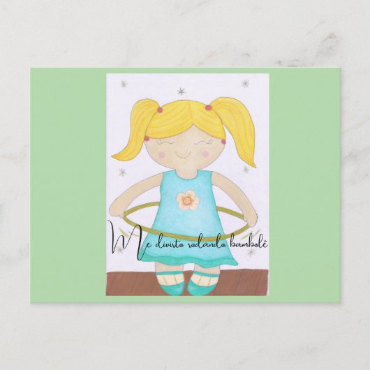 Postcard Child playing with a hula hoop Briefkaart (Voorkant)