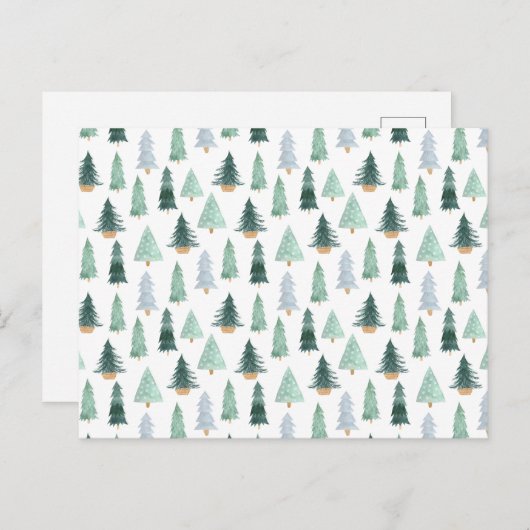 Postcard - Christmas Trees Briefkaart (Voorkant / Achterkant)