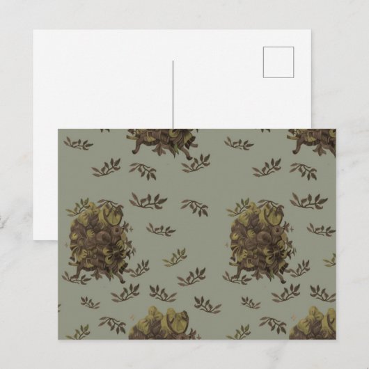 Postcard Ciervo con moños Briefkaart (Voorkant / Achterkant)