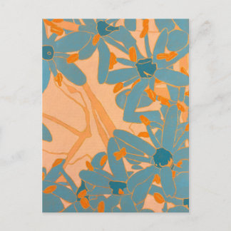 Postcard Contemporary Leaf Design in Peach Briefkaart