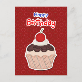 Postcard - Cupcake - Happy Birthday Uitnodiging Briefkaart