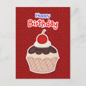 Postcard - Cupcake - Happy Birthday Uitnodiging Briefkaart (Voorkant)