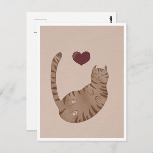 Postcard - Cute Cat Briefkaart (Voorkant / Achterkant)