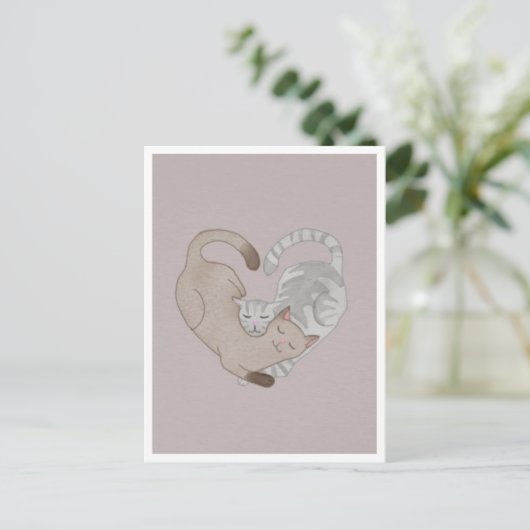 Postcard - Cute Cat Briefkaart (Staand voorkant)