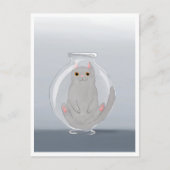 Postcard - Cute Cat in Glass Briefkaart (Voorkant)