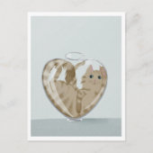 Postcard - Cute Cat in Glass Briefkaart (Voorkant)