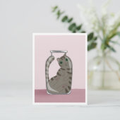 Postcard - Cute Cat in Glass Briefkaart (Staand voorkant)