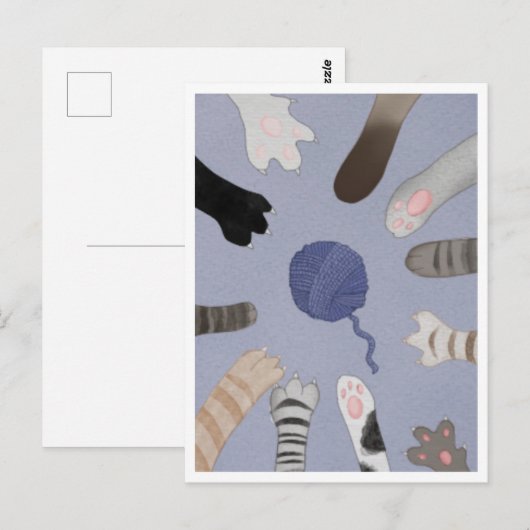 Postcard - Cute Paws Briefkaart (Voorkant / Achterkant)