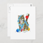POSTCARD DECORATED KITTY BRIEFKAART (Voorkant / Achterkant)