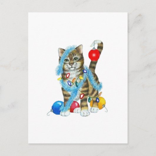 POSTCARD DECORATED KITTY BRIEFKAART (Voorkant)