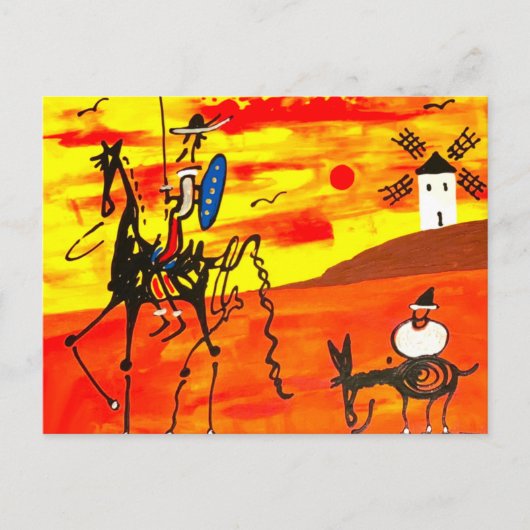 Postcard Don Quixote 4.25" x 5.6" Briefkaart (Voorkant)