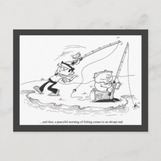 Postcard - Fishing Cartoon - Abrupt End Briefkaart