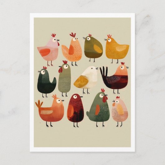 Postcard. Funny Birds Briefkaart (Voorkant)