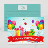 postcard happy birthday briefkaart (Voorkant / Achterkant)
