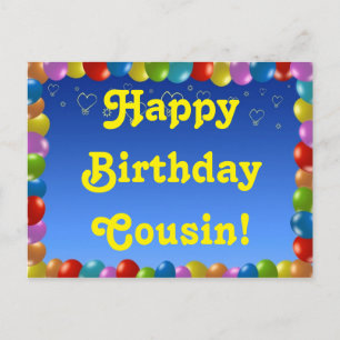 Postcard Happy Birthday Cousin Briefkaart