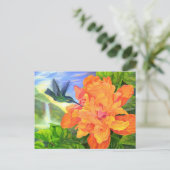 Postcard Hummingbird Hibiscus With Face Briefkaart (Staand voorkant)