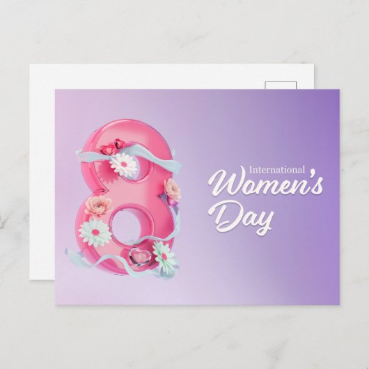 postcard international women's day 8 briefkaart (Voorkant / Achterkant)