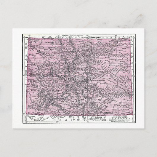 Postcard: Map of Colorado, 1921 Briefkaart (Voorkant)