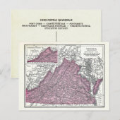 Postcard: Map of Virginia, 1921 Briefkaart (Voorkant / Achterkant)