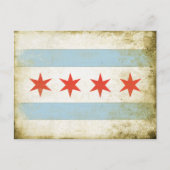Postcard met Distressed Chicago Flag Print Briefkaart (Voorkant)
