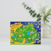 Postcard met leuke kaart van Noord-Ierland (Staand voorkant)