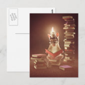 Postcard: "Mouse reading a book" Briefkaart (Voorkant / Achterkant)