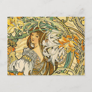 Postcard: Mucha - Language of Flowers Briefkaart
