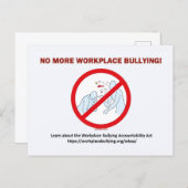 Postcard-NoMore Workplace Bullying Briefkaart (Voorkant / Achterkant)